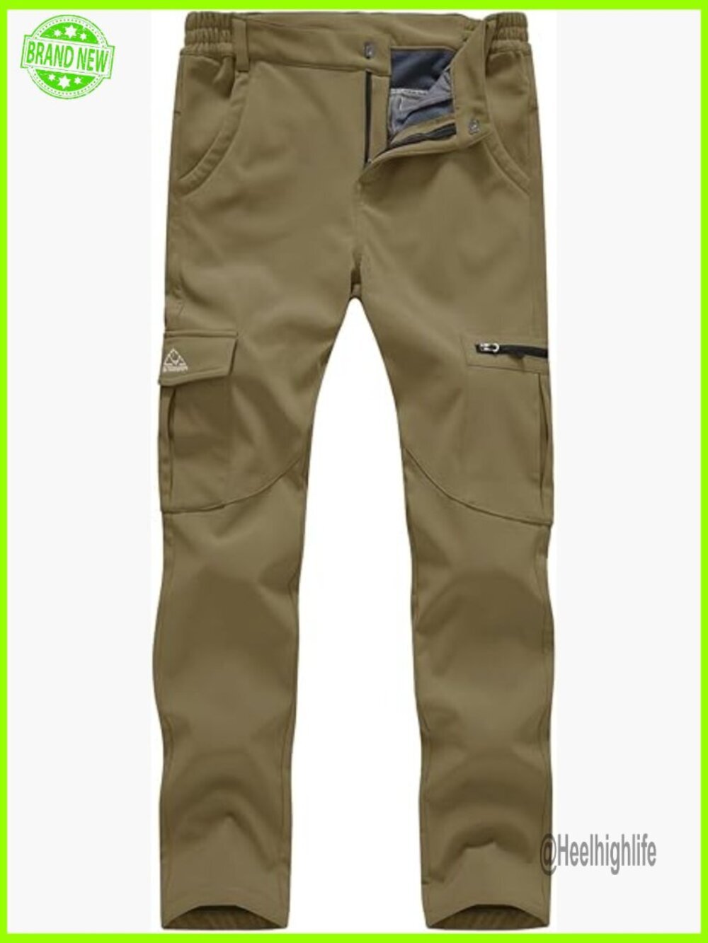 Waterproof Windproof Insulated Fleece-Lined Cargo Pants for Hiking Skiing